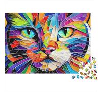 Colorful Cat Battle Jigsaw Puzzles for Adults Animal Puzzles 1000 Piece Impossible Puzzle Home Decoration Gifts 52x38cm/1000pcs