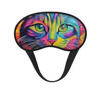 Colorful Cat Blackout Sleep Mask - Soft Adjustable Eye Mask for Full Light Blocking, Deep Sleep, Travel & Relaxation