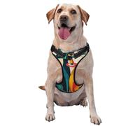 Colorful Cat Couple Abstract No Pull Dog Harness Adjustable Reflective Oxford Easy Control Medium Large Dog Harness