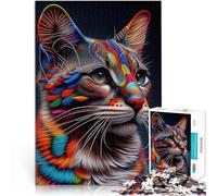 Colorful Cat Cute Feline1000 Piece Jigsaw Puzzles for Adults Challenging Difficult for is ideal as a gift for the whole family 38x26cm
