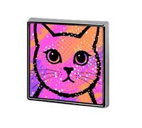 Colorful Cat Face Lapel Pin Cute Metal Brooch Pin Fashionable Square Badge for Shirts, Hats, Jackets Unique Fashion Accessories Gift for Men & Women