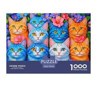 Colorful Cat Faces High Grade Cardboard Fun Challenging Game, Perfect for Relaxing After Work And Busy Days 70x50cm/1000pcs