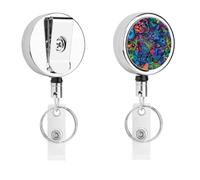 Colorful Cat Faces Retractable Badge Holder Name Tag Holder | Stainless steel,Badge Holders Reel with Belt Clip,ID Card Holders for Nurses Office Workers Teachers