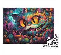 Colorful Cat Fantasy 1000 Pieces Classic Jigsaw Puzzle for Adults All Ages Cat Monster Print Premium Cardboard Home Decor Wall Art Gift for Women At-home Relaxation Jigsaw 38x26cm/1000pcs