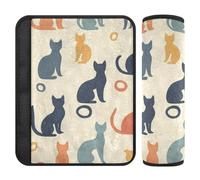 Colorful Cat Gold 2 Pack car Seatbelt Covers Release Stress to Your Neck and Shoulders for SUV funda para cinturón de carro