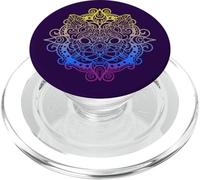Colorful Cat Mandala Yoga Meditation Cats PopSockets PopGrip for MagSafe