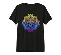 Colorful Cat Mandala Yoga Meditation Cats Premium T-Shirt