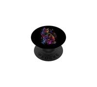 Colorful Cat Music Graphic Cat Art Design for Cat Lovers PopSockets Adhesive PopGrip
