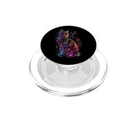 Colorful Cat Music Graphic Cat Art Design for Cat Lovers PopSockets PopGrip for MagSafe