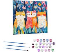 Colorful Cat Paint by Numbers for Adults, DIY Acrylic Paint by Numbers Kits for Beginne Oil Painting, with Brushes Painting by Number Kit for Adults kids Gifts Home Decor 28x28 inch (Frameless) Z-89