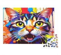 Colorful Cat Painting Family Jigsaw Puzzle 1000 Pieces Party Puzzle Game Educational Game Decompression 70x50cm/1000pcs