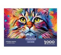 Colorful Cat Portrait Secure Fitting Pieces Choice for Birthdays, Anniversaries And Special Occasions 52x38cm/1000pcs