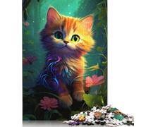 Colorful Cat with Big Eyes 1000 Pieces Paper Puzzles for Adults Jigsaw Puzzles Educational Game Challenge Toy 1000pcs (75x50cm)