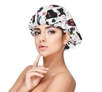Colorful Cats Cute Print Satin Silk Bonnet for Sleeping Women, Adjustable Double Layer Satin Hair Bonnet Night Sleep Cap for Curly Hair
