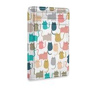 Colorful Cats Kittes Seamless On White Slim Minimalist Wallet, Front Pocket RFID Blocking Leather Credit Card Holder, Case Protector Covers for Men Women