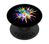 Colorful Celestial Sun Face Paint Splatter Trendy Retro 90s PopSockets Adhesive PopGrip