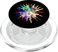 Colorful Celestial Sun Face Paint Splatter Trendy Retro 90s PopSockets PopGrip for MagSafe