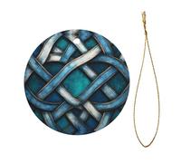 Colorful Celtic Knot patterned Christmas decorations - round ceramic ornaments, Christmas tree decorations and holiday party supplies