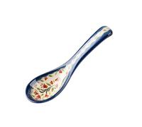 Colorful Ceramic Small Spoon 2 Pieces Soup Spoon Spoon Creative Retro Dessert Spoon Household Kitchen Tableware Spoon Soup Porcelain Spoon (Color : A)