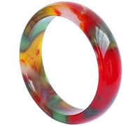 Colorful Chalcedony Agate Jade Jade Bracelet Natural Jade Bracelet Send Mom to Girlfriend The Best Fashion Jewelry Birthday Gift with Box,58-60mm