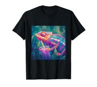 Colorful Chameleon Drinking Boba Tea Bubble Tea Value Graphic T-Shirt