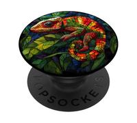 Colorful Chameleon Lizard Nature Artwork PopSockets Adhesive PopGrip