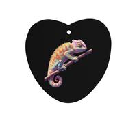 Colorful Chameleon on Branch 1 PCS Car Air Freshener Hanging Aromatherapy Tablets Automotive Ornament for Auto Room Bathroom Bedside Love form