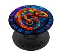 Colorful Chameleon Reptile Art PopSockets Adhesive PopGrip