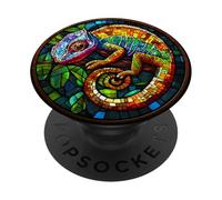 Colorful Chameleon Reptile Art PopSockets Adhesive PopGrip