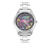 Colorful Chameleons Men's Wrist Watches Stainless Steel Strap Minimalist Business Quartz Watch for Daily Wear