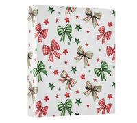 Colorful Checkered Bow Star 3 Ring Binder 1.5 Inch Round Ring Binder View Binder Holds 200 Documents for Home School Office Use