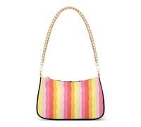 Colorful Checkered Red Yellow Clutch Handbags Womens One Shoulder Purses Zipper Hobo Evening Purse with Chain Strap