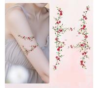 Colorful Cherry Blossom, Peach Blossom, Rose Temporary Tattoo Stickers, Realistic Waterproof And Long-lasting, Fake Tattoos(C)