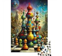 Colorful Chess Fantasy 1000 Piece Kids Beginner Jigsaw Puzzle, Cognitive Development Game, Wall Decor Gift for Youngsters 52x38cm/1000pcs
