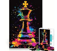 Colorful Chess King for Adults 1000 Piece Puzzle Tension Relief Good Thick Enjoyable Challenge Xmas Santa Gift (50x75cm)