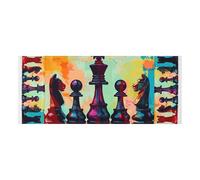 Colorful Chess Set Gouache Painting lace edge Washer and Dryer Covers with side bag washable Washer and Dryer Covers for the Top for Washer Microwave Refrigerator Fall Decor Halloween Decor