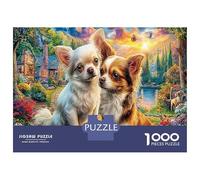 Colorful Chihuahua For Office Breaks 1000 Piece Jigsaw Mind Relaxation Puzzle Two Chihuahuas Cozy Perfect for Breaks, The Puzzle for Workplace Relaxation 70x50cm/1000pcs