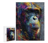 Colorful Chimpanzee Portrait Art Print Puzzle 1000 Teile Schwer Puzzle Spielzeug Lernspiel Impossible Herausforderungsspielzeug Für Erwachsene Kinder 500 PCS