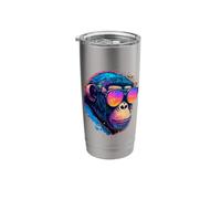 Colorful Chimpanzee Wearing Glasses Graphic Stainless Steel Insulated Tumbler
