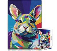 Colorful Chinchilla Pop Art Portrait Adult Jigsaw Puzzles 1000 Pieces Smart Fun Educational Game Great Heartfelt Meaningful Present Size 38x52cm