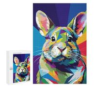 Colorful Chinchilla Pop Art Portrait Jigsaw Puzzle, 1000 PCS, Indoor Activity for The Home, An Absorbing Project for Relaxed Weekends, for Family Fun