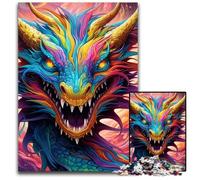 Colorful Chinese Dragon 1000 Piece Jigsaw Jigsaw Puzzles Challenging Brain Teaser, Family Activity, Home Decor, 50x75CM/19.68x29.52inch