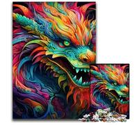 Colorful Chinese Dragon 1000Pc Adults Jigsaw Puzzle cardboard Puzzles Challenging Brain Teaser for Teenagers, Family Game Night Fun 26X38CM/10.23x14.96inch