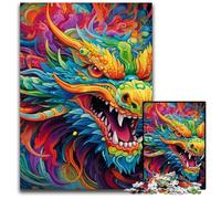 Colorful Chinese Dragon JigsawPuzzle 1000 Pieces for Adults Challenging Puzzles Challenging DIY Brain Teaser for Teenagers 50x75CM/19.68x29.52inch