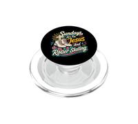 Colorful Christian Roller Skater Sundays Are for Jesus and PopSockets PopGrip for MagSafe