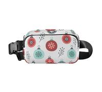 Colorful Christmas Bells Trendy Waist Pack Crossbody Bag for Men Women Water Resistant Running Belt Bag Waist Pack with Adjustable Strap for Shopping Sports Work
