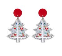 Colorful Christmas Dangle Earrings Christmas Stockings Christmas Tree Santa Claus Snowflake Deer Acrylic Christmas Earrings Christmas Gift, Acrylic, No Gemstone