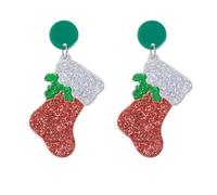 Colorful Christmas Dangle Earrings Christmas Stockings Christmas Tree Santa Claus Snowflake Deer Acrylic Christmas Earrings Christmas Gift, Acrylic, No Gemstone