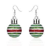 Colorful Christmas Dangle Earrings for Women Glitter Blingbling Christmas Tree Bell Light Bulbs Earrings Red Green Silver Gold 3D Christmas Jingle Bell Earrings Christmas Holiday Jewelry Gift, Wood
