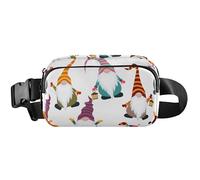 Colorful Christmas Funny Gnomes Waterproof Fanny Packs Women Hip Pack Belt Pouch Colorful Waist Purse for Women, Colorful Christmas Funny Gnomes, 8 x 5.3 x 2.3 inch, Funny Cute, Colorful Christmas